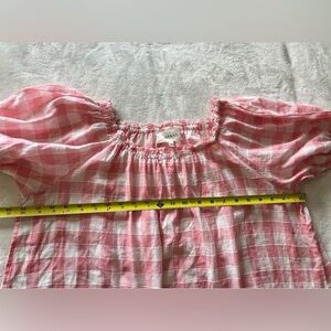 THE GREAT. Pink Gingham Top size 1